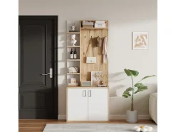 Best Armário de sala - 75 x 33 x 180 cm - com guarda-roupa + sapateira - aglomerado - natural Móvel De Entrada