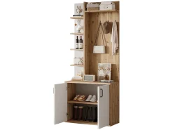 Best Armário de sala - 75 x 33 x 180 cm - com guarda-roupa + sapateira - aglomerado - natural Móvel De Entrada