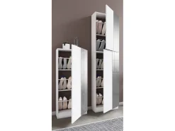VCM Móvel De Arrumação|Sapateira*Armário de sapato de madeira | Dimensões: A. 112 x L. 50 x P. 17 cm | 1 Porta giratória | Espelho prático - Espelho Fulisa L (Branco) Multicor