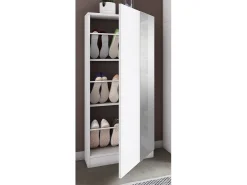 VCM Móvel De Arrumação|Sapateira*Armário de sapato de madeira | Dimensões: A. 112 x L. 50 x P. 17 cm | 1 Porta giratória | Espelho prático - Espelho Fulisa L (Branco) Multicor