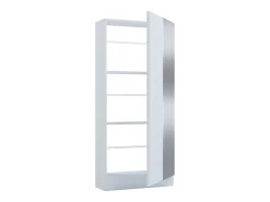VCM Móvel De Arrumação|Sapateira*Armário de sapato de madeira | Dimensões: A. 112 x L. 50 x P. 17 cm | 1 Porta giratória | Espelho prático - Espelho Fulisa L (Branco) Multicor