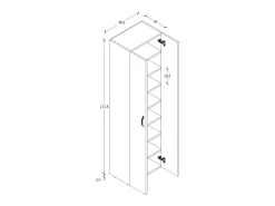 VCM Móvel De Arrumação|Sapateira*Armário de sapato de madeira | Dimensões: A. 173 x L. 49 x P. 30 cm | Armário para uso integral | 8 compartimentos | 2 Portas rotativas – Ulas (Branco) Multicor