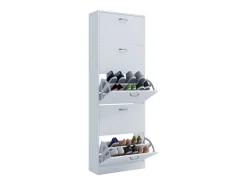 VCM Móvel De Arrumação|Sapateira*Armário de sapato de madeira | Dimensões: A. 170 x L. 59 x P. 22 cm | 5 flaps - Sipos XL (Branco) Multicor