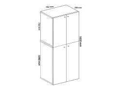 Armário de sapato de madeira | Dimensões: L. 70 x A. 184 x P. 40 cm | Armário para uso integral | 5 compartimentos | 4 portas rotativas - Lona (faia)*VCM Sale