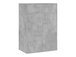 Armário de Sapatos Cinza Betão 60x35x84 cm com Gaveta, 2 Portas e 4 Prateleiras em Madeira de Engenharia Móvel De Arrumação|Sapateira