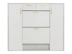Armário de sapatos moderno 120×24×107 cm - 2 portas e 2 gavetas - 2 portas basculantes -^ModernLuxe Online
