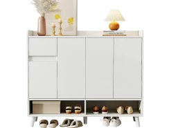 Armário de sapatos moderno 120×35×99 cm - 4 portas e 1 gaveta -*ModernLuxe Sale