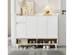 Armário de sapatos moderno 120×35×99 cm - 4 portas e 1 gaveta -*ModernLuxe Sale
