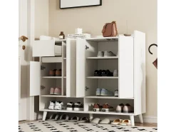 Armário de sapatos moderno 120×35×99 cm - 4 portas e 1 gaveta -*ModernLuxe Sale