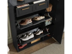Armário de sapatos moderno 95×24×107 cm - 1 porta e 2 gavetas - 2 portas dobráveis -^ModernLuxe Sale