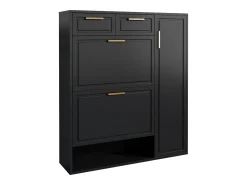 Armário de sapatos moderno 95×24×107 cm - 1 porta e 2 gavetas - 2 portas dobráveis -^ModernLuxe Sale