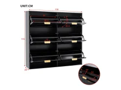 Armário de sapatos com 6 portas basculantes, 118x25x115 cm^Hauss Spole Best