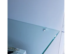 Armário de TV brilhante com LED brilhante, bancada de TV moderna, prateleira de vidro, 2 gavetas, móveis de sala de estar, 130x35x50cm Móvel De Tv
