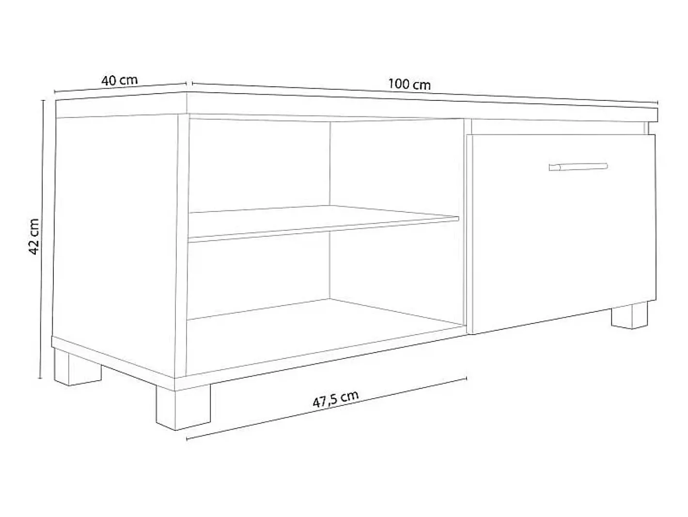 duehome Móvel De Tv*Armário de TV LED Blanco - Negro Castanho