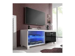 duehome Móvel De Tv*Armário de TV LED Blanco - Negro Castanho