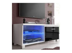 duehome Móvel De Tv*Armário de TV LED Blanco - Negro Castanho