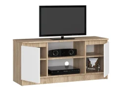 Akord Móvel De Tv*Armário de TV Sonora 120cm 2 Portas e 1 Prateleira em Carvalho Sonoma/Branco Natural claro / Branco
