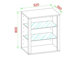 Armário em pé Glasol Antracite A. 60 x L. 52 x P. 35 cm^VCM Outlet