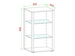 Armário em pé Glasol Branco A. 90 x L. 52 x P. 44 cm*VCM Online