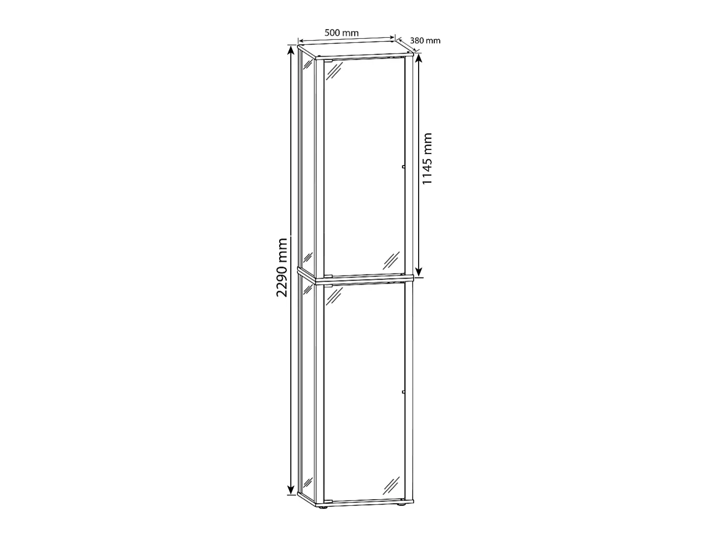VCM Vitrina*Armário em pé Kavisa Branco A. 227 x L. 50 x P. 38 cm Multicor