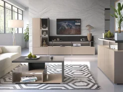 Petits-Meubles Vitrina*Armário expositor de 1 porta Opio e Antracite Taupe