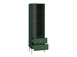 Petits-Meubles Vitrina*Armário expositor de 1 porta e 2 gavetas Thalia Green Verde