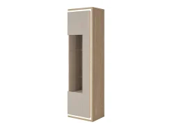 Armário expositor de 1 porta Iria Cashmere e Madeira, à esquerda^Petits-Meubles Best