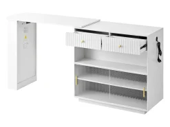 Armário giratório com tomadas, iluminação LED e painel perfurado - Móvel De Bar