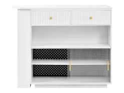 Armário giratório com tomadas, iluminação LED e painel perfurado - Móvel De Bar