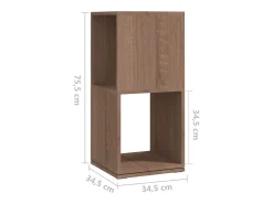 vidaxl Vitrina*Armário giratório 34,5x34,5x75,5 cm aglomerado carvalho sonoma Castanho