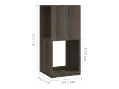 Armário giratório 34,5x34,5x75,5cm aglom. cinza/carv. castanho^vidaxl New