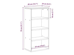 Armário lateral ODDA 40x24x79 cm pinho de madeira maciça^vidaxl Best