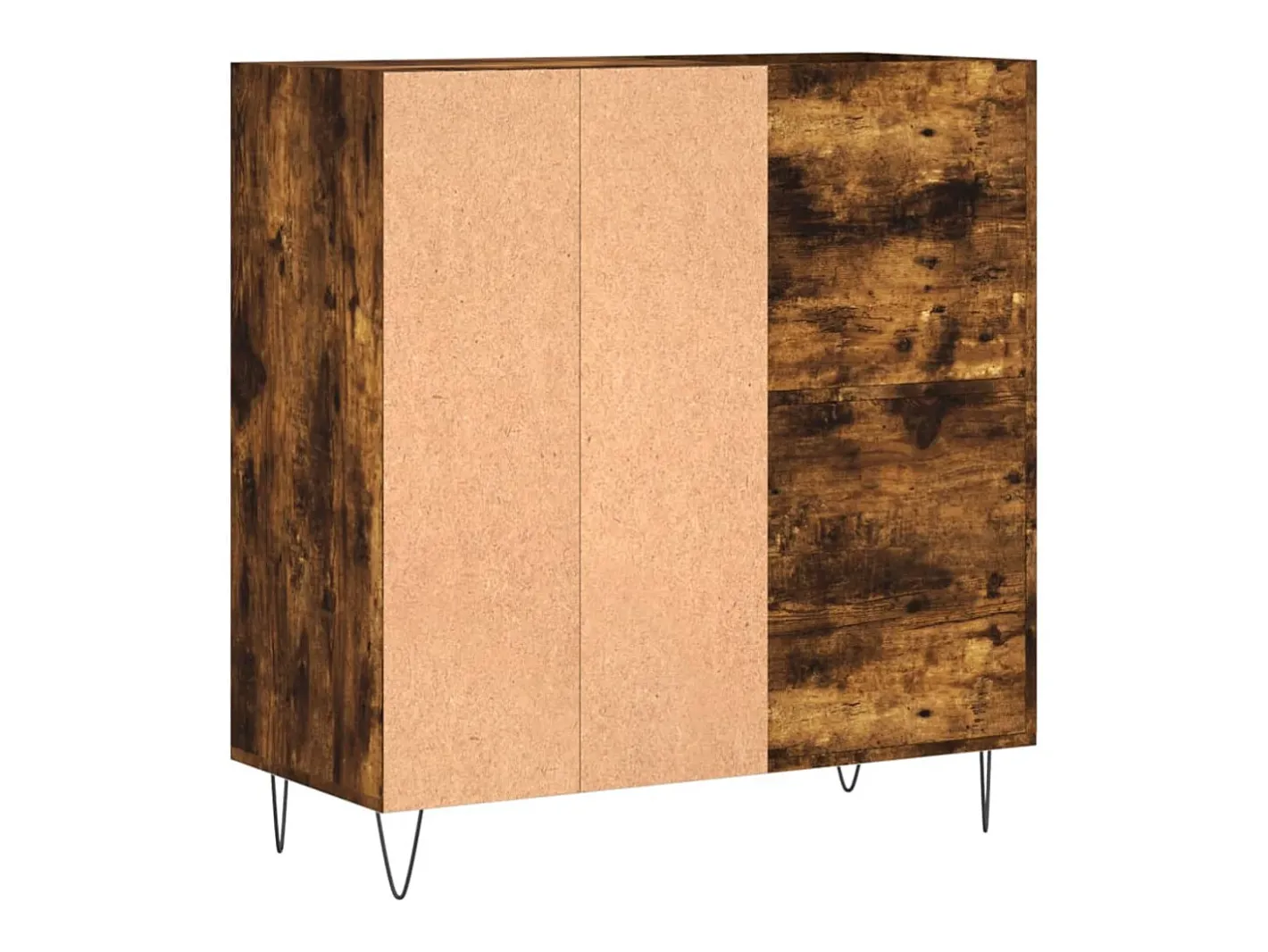 Armário p/ discos 84,5x38x89 cm deriv. madeira carvalho fumado^vidaxl