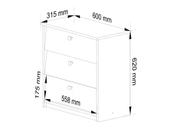 Armário para Sapatos MINI com 3 Portas Basculantes - 60 cm - Carvalho Sonoma^Akord Discount
