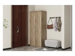 Armário para sapatos XL coleção TOM, 2 portas na cor carvalho claro*Meublorama Outlet