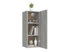 vidaxl Prateleira*Armário parede 34,5x34x90 cm derivados madeira sonoma Cinzento