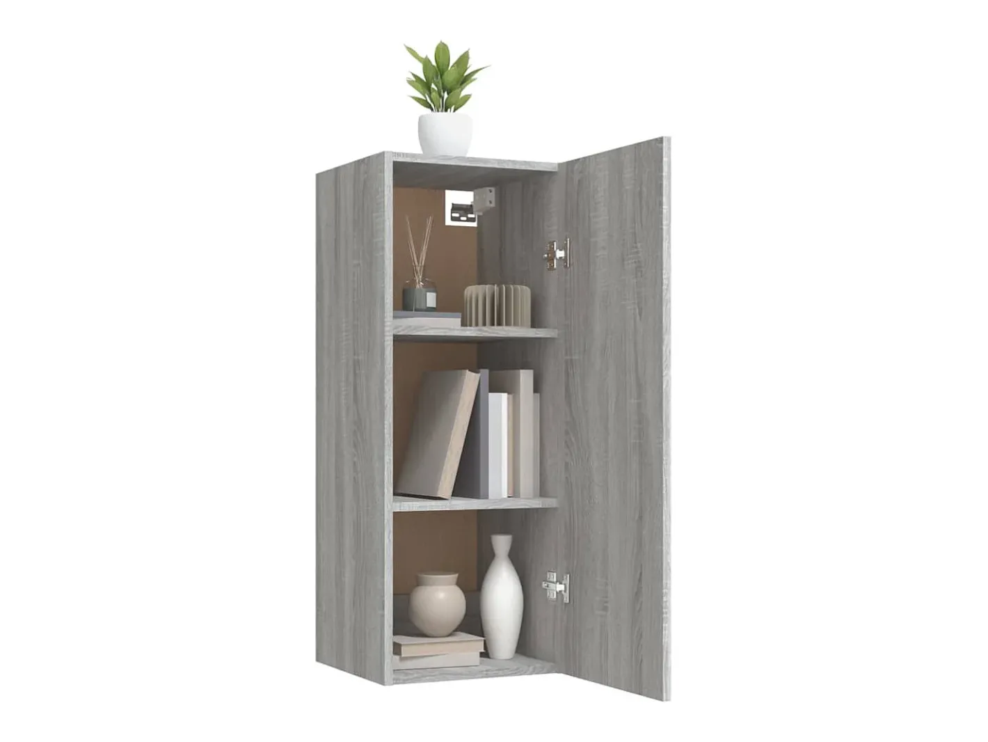 vidaxl Prateleira*Armário parede 34,5x34x90 cm derivados madeira sonoma Cinzento