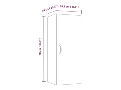 vidaxl Prateleira*Armário parede 34,5x34x90 cm derivados madeira sonoma Cinzento