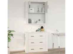 vidaxl Prateleira*Armário parede 80x33x80 cm madeira processada Branco