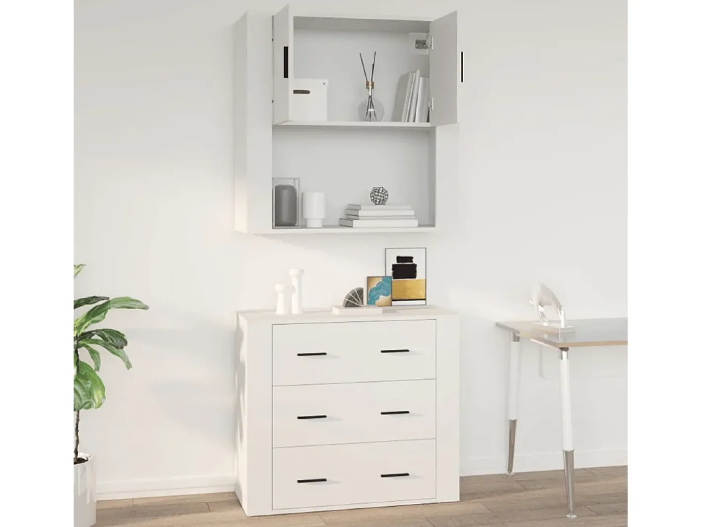 vidaxl Prateleira*Armário parede 80x33x80 cm madeira processada Branco