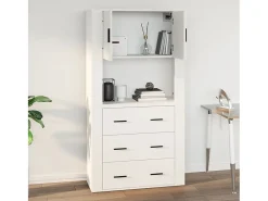 vidaxl Prateleira*Armário parede 80x33x80 cm madeira processada Branco