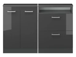 Armário sótão antracite alto brilho/antracite 120x46x81.6 rion Móvel De Arrumação