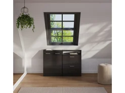 Armário sótão antracite alto brilho/antracite 120x46x81.6 rion Móvel De Arrumação