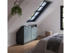 Vicco Móvel De Arrumação*Armário sótão acinzentado/antracite 120x46x81.6 rion Azul