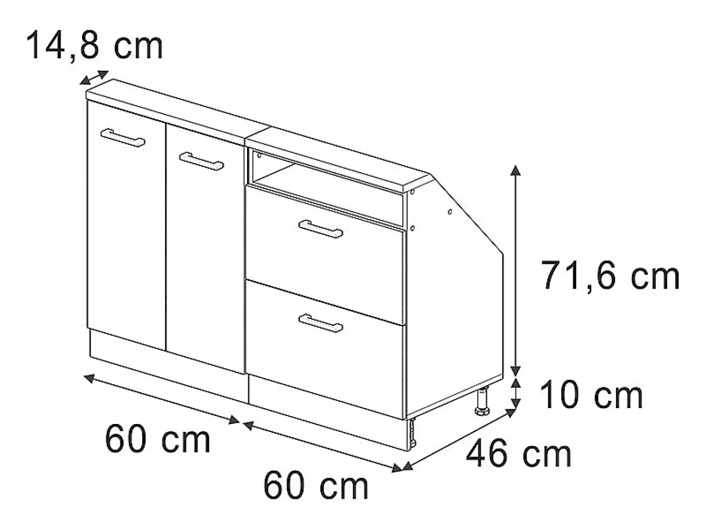 Armário sótão concreto/antracite 120x46x81.6 rion^Vicco Discount