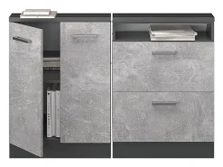 Armário sótão concreto/antracite 120x46x81.6 rion^Vicco Discount