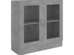 Vitrina*Armário vitrine derivados de madeira cinza cimento PT982935 Cinzento