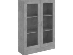 Armário vitrine derivados de madeira cinza cimento PT198835* Hot