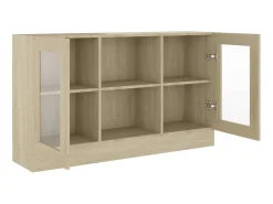 Clearance Armário vitrine derivados de madeira carvalho sonoma PT933257 Vitrina