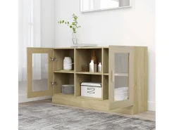 Clearance Armário vitrine derivados de madeira carvalho sonoma PT933257 Vitrina